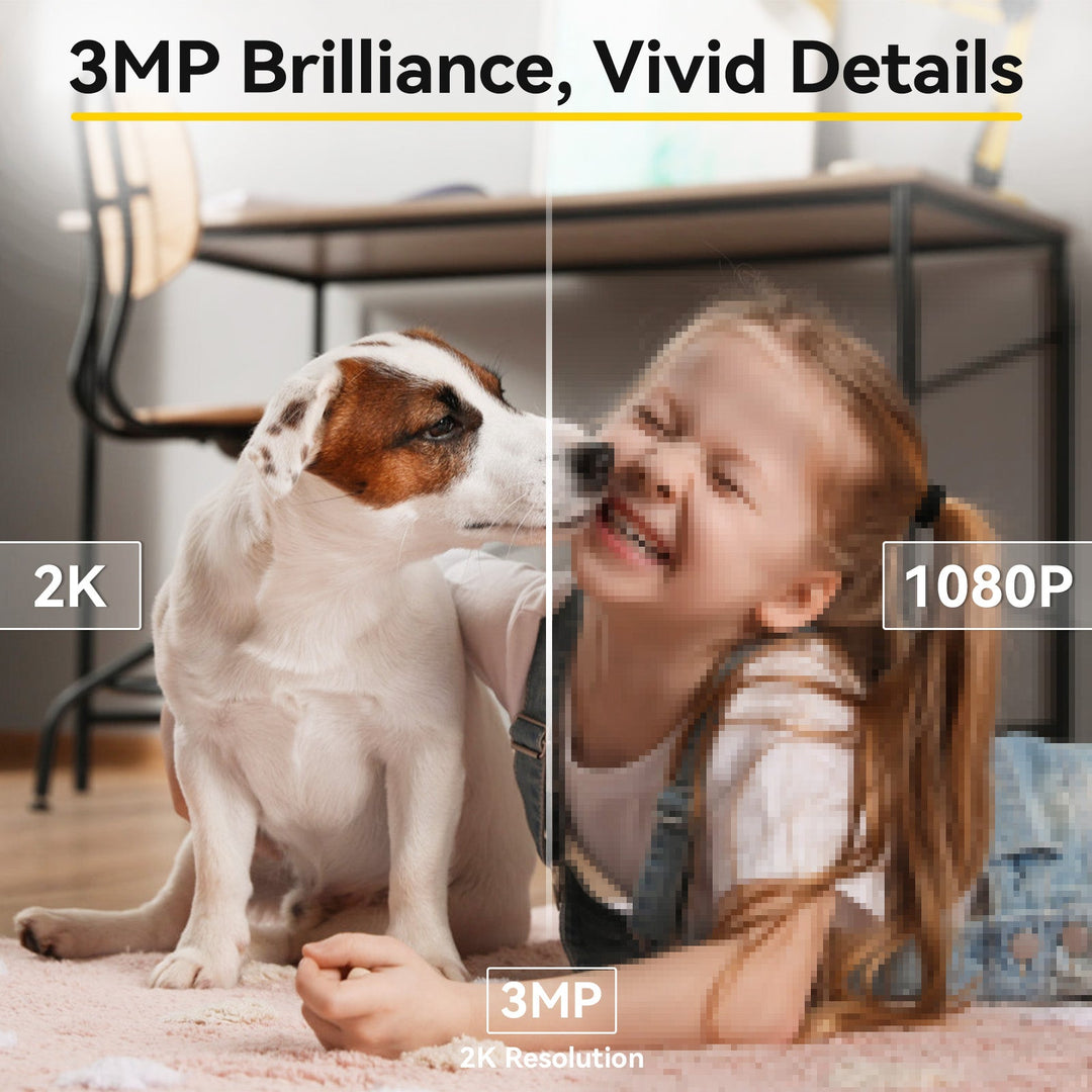 2K Indoor Security Camera with Pan-Tilt Motion Tracking