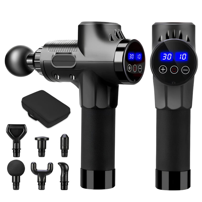 Cordless Massage Gun with 6 Heads and 30 Speed Settings