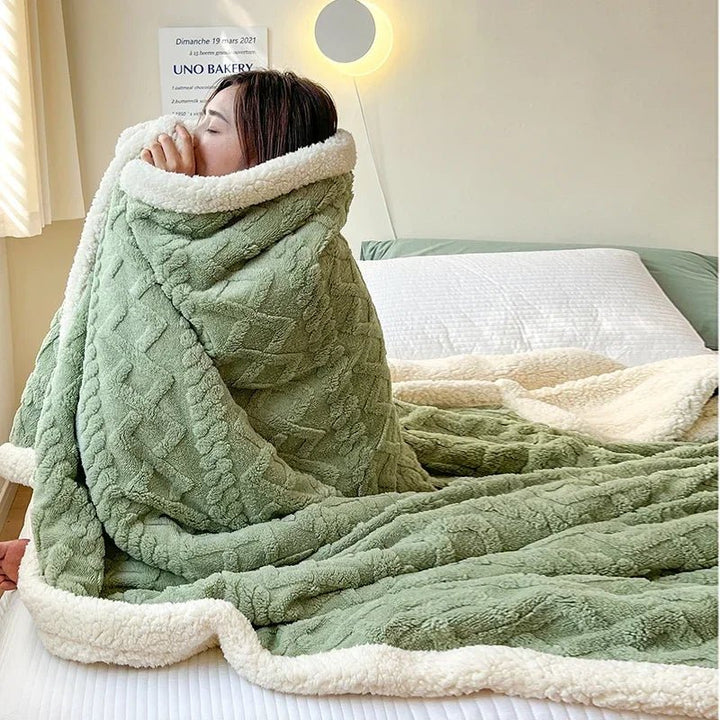 Cozy Wool Blanket for Home, Office &amp; Travel