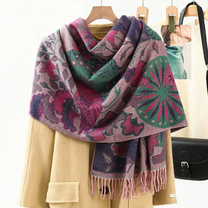 Ethnic Pattern Pashmina Shawl Scarf – Soft, Vibrant Weave