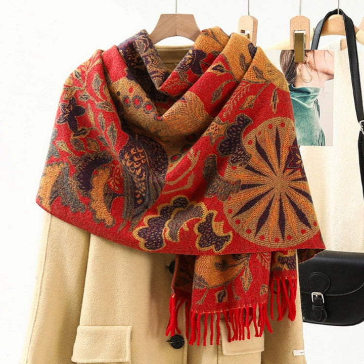 Ethnic Pattern Pashmina Shawl Scarf – Soft, Vibrant Weave