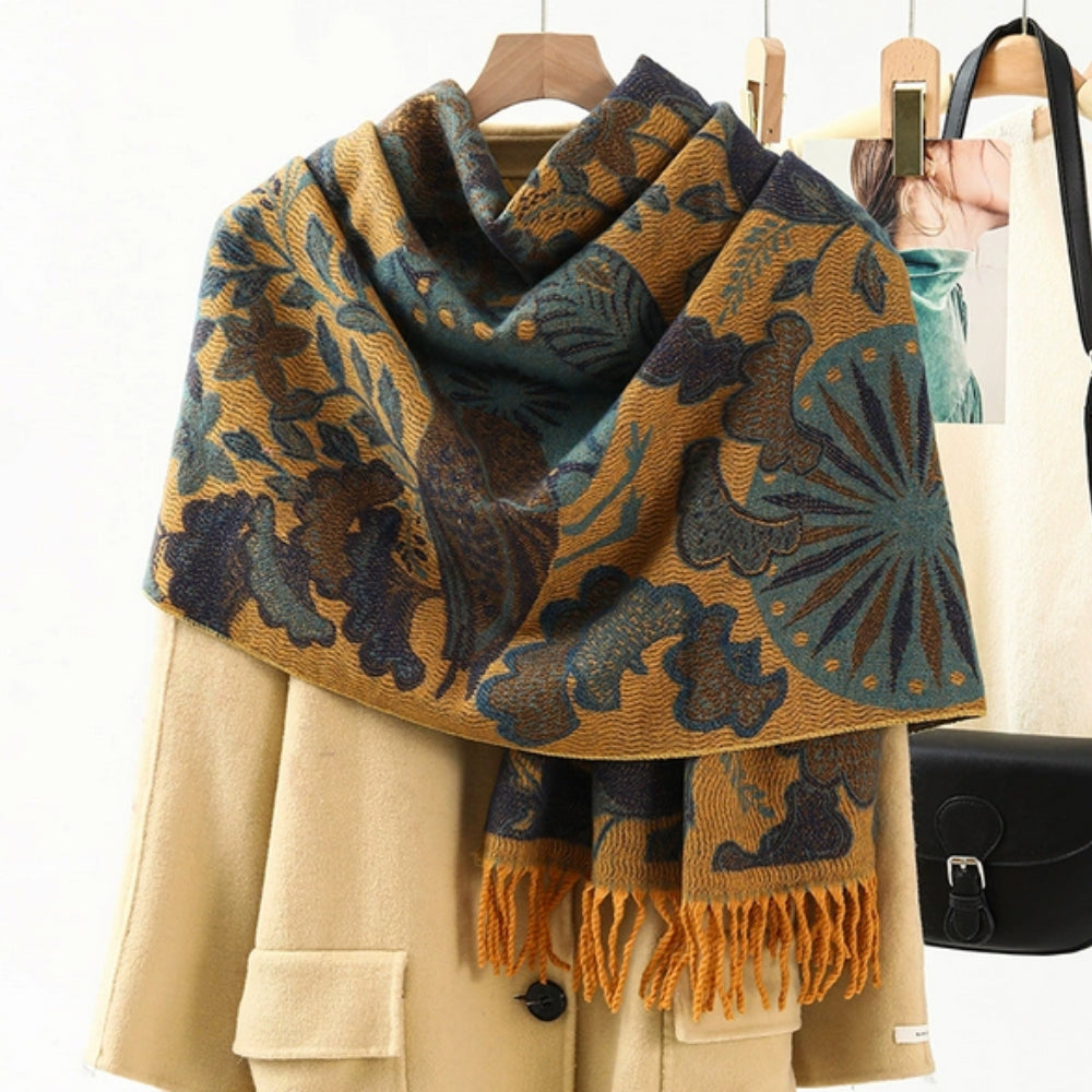 Ethnic Pattern Pashmina Shawl Scarf – Soft, Vibrant Weave