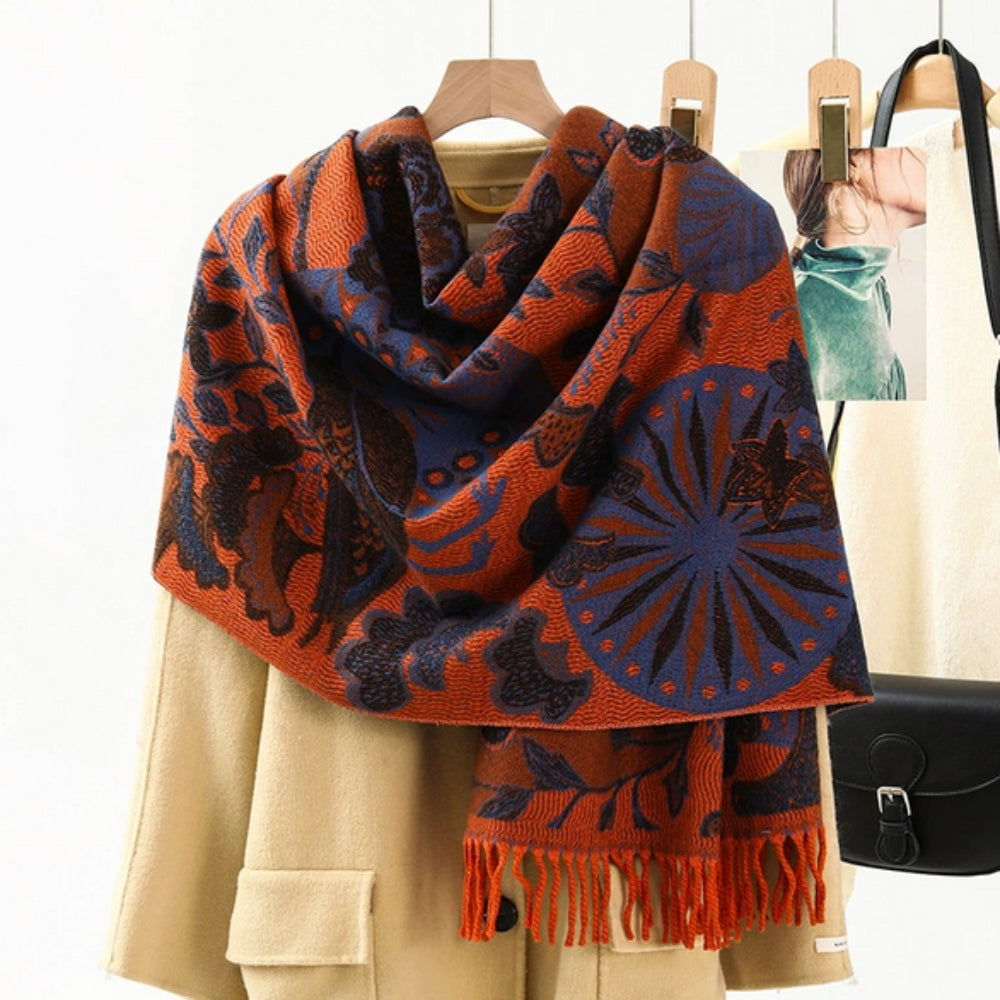 Ethnic Pattern Pashmina Shawl Scarf – Soft, Vibrant Weave