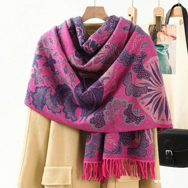 Ethnic Pattern Pashmina Shawl Scarf – Soft, Vibrant Weave