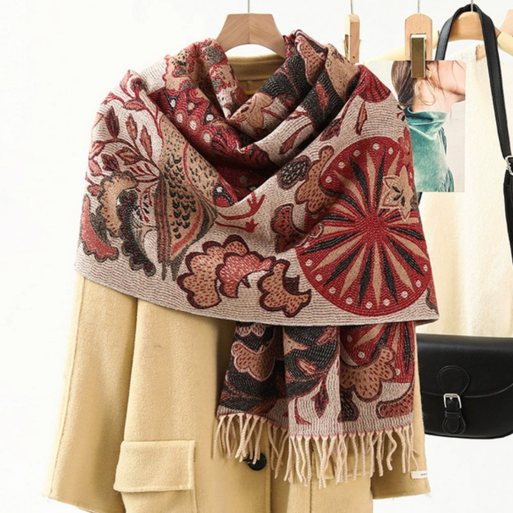 Ethnic Pattern Pashmina Shawl Scarf – Soft, Vibrant Weave