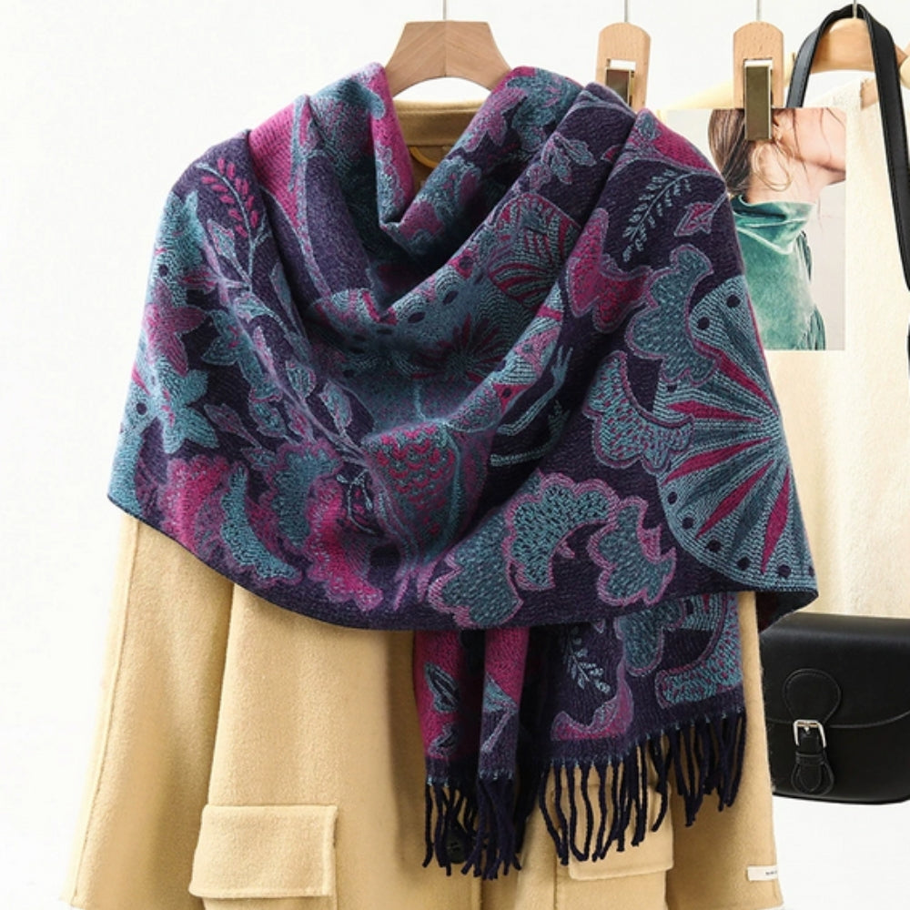 Ethnic Pattern Pashmina Shawl Scarf – Soft, Vibrant Weave