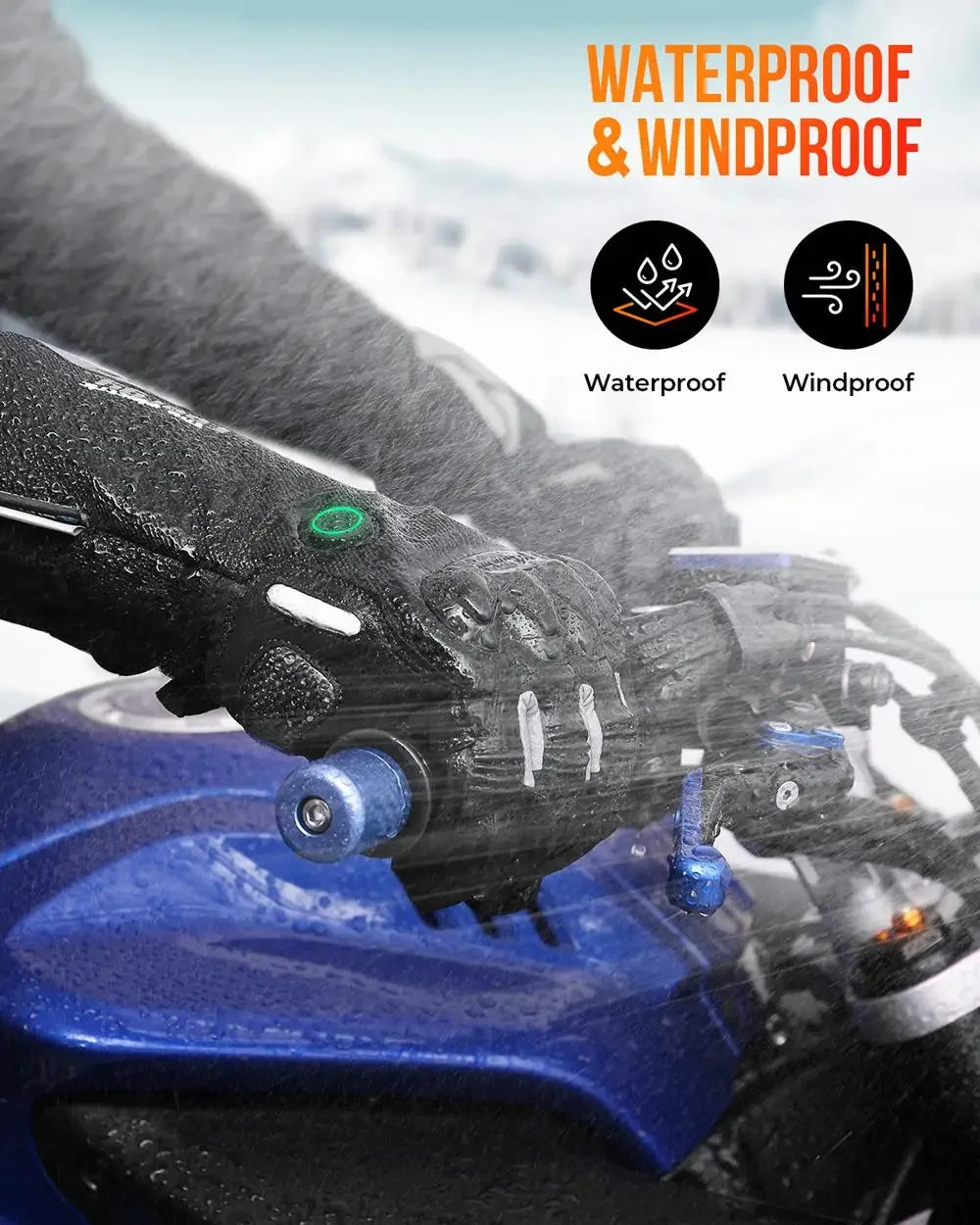 Harwelton™ Waterproof Rechargeable Heated Gloves with 2500 mAh Battery