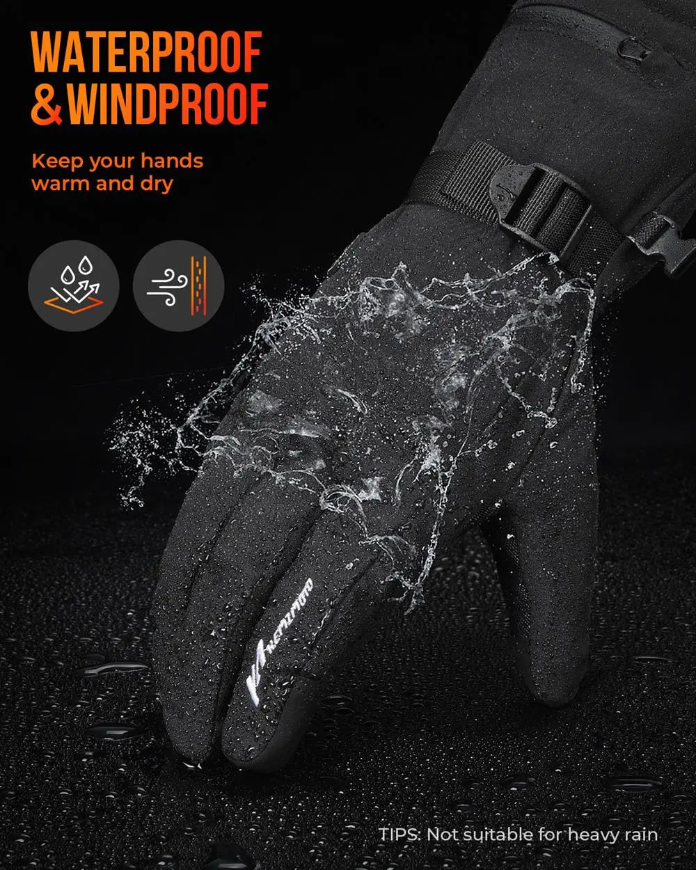 Harwelton™ Waterproof Rechargeable Heated Gloves with 2500 mAh Battery