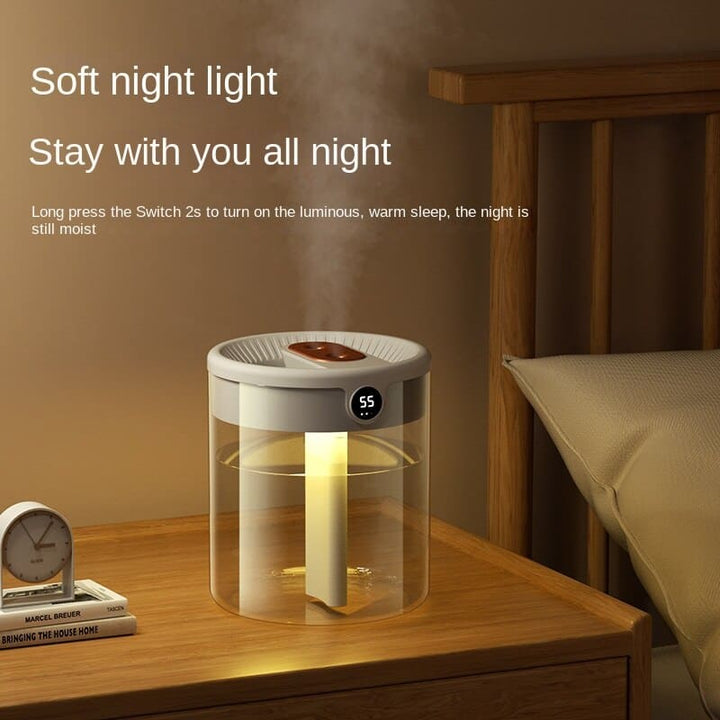 2-Litre USB Humidifier with Twin Mist Outlets and Digital Display