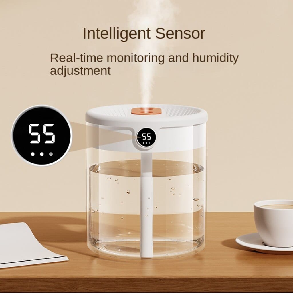 2-Litre USB Humidifier with Twin Mist Outlets and Digital Display
