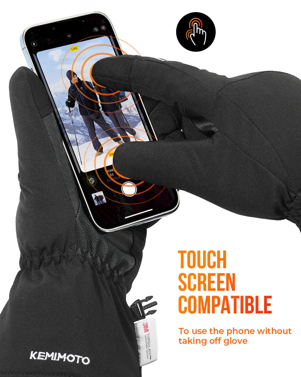 Harwelton™ Waterproof Rechargeable Heated Gloves with 2500 mAh Battery