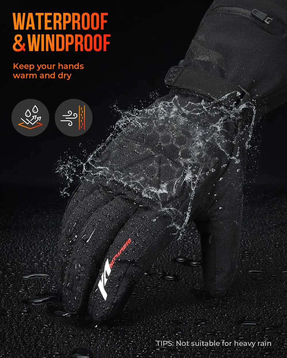 Harwelton™ Waterproof Rechargeable Heated Gloves with 2500 mAh Battery
