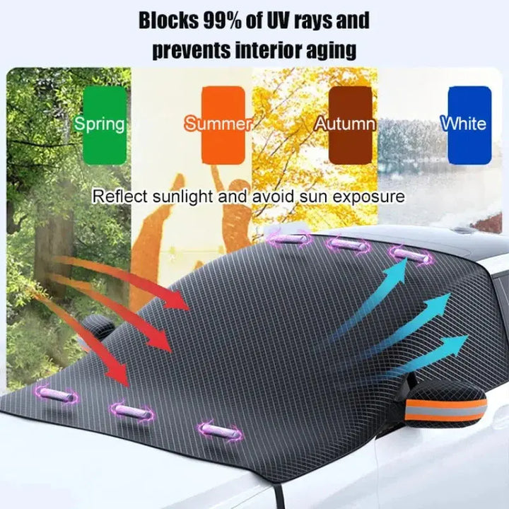 Magnetic Windscreen Cover in Oxford Fabric for Year-Round Use