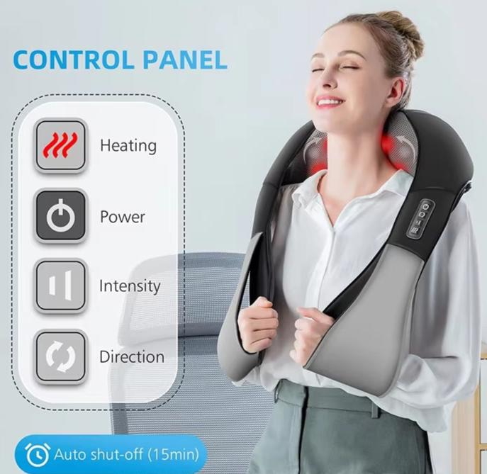 Harwelton™ Shiatsu Neck and Back Massage Pillow with Soothing Heat
