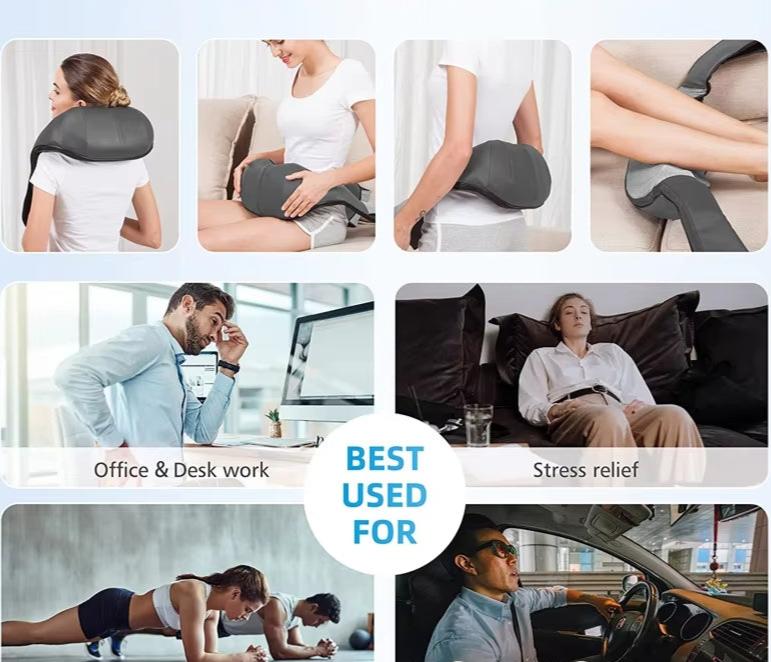 Harwelton™ Shiatsu Neck and Back Massage Pillow with Soothing Heat