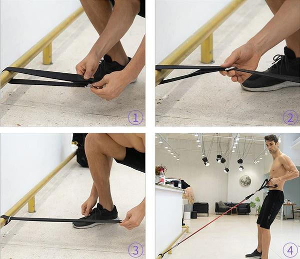 11-Piece Resistance Band Set with Door Anchor and Bag