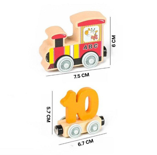 Wooden Magnetic Number Train for Learning Through Play