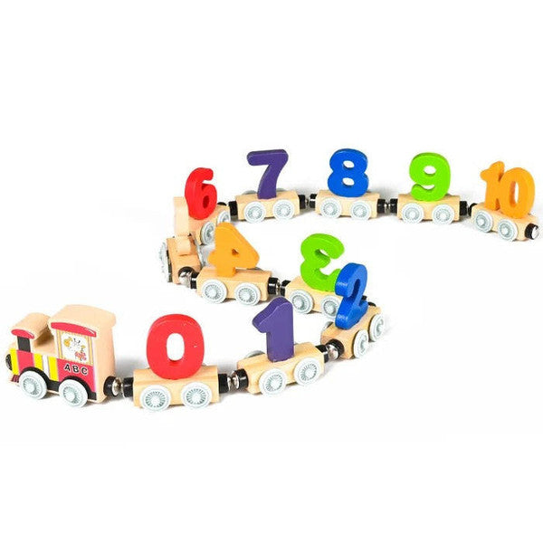 Wooden Magnetic Number Train for Learning Through Play