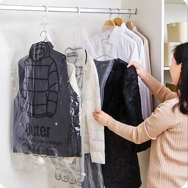Hanging Vacuum Storage Bags for Wardrobes, Set of Four