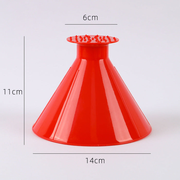 Harwelton™ Cone-Shaped Car Ice Scraper with Wide and Fine Edges