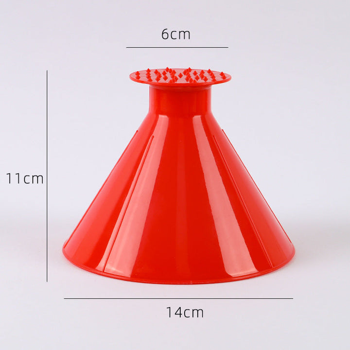 Cone-Shaped Car Ice Scraper with Wide and Fine Edges