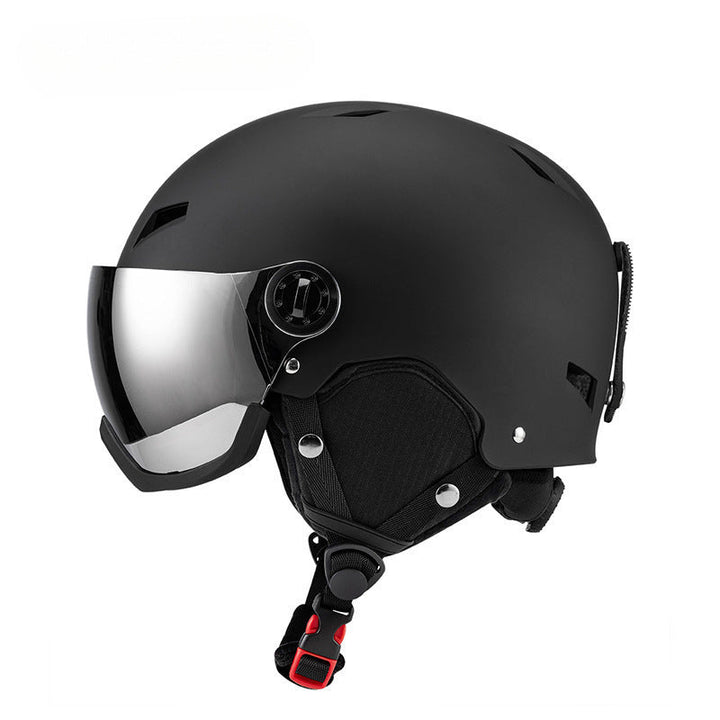 Ski Helmet with Integrated Visor and Aerodynamic Shell