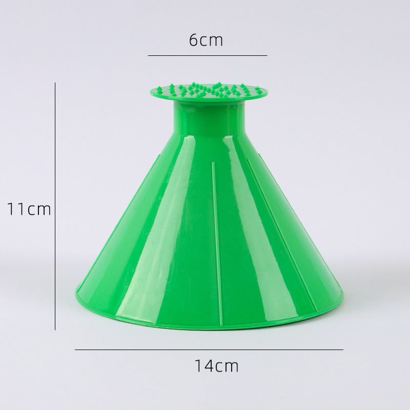 Cone-Shaped Car Ice Scraper with Wide and Fine Edges