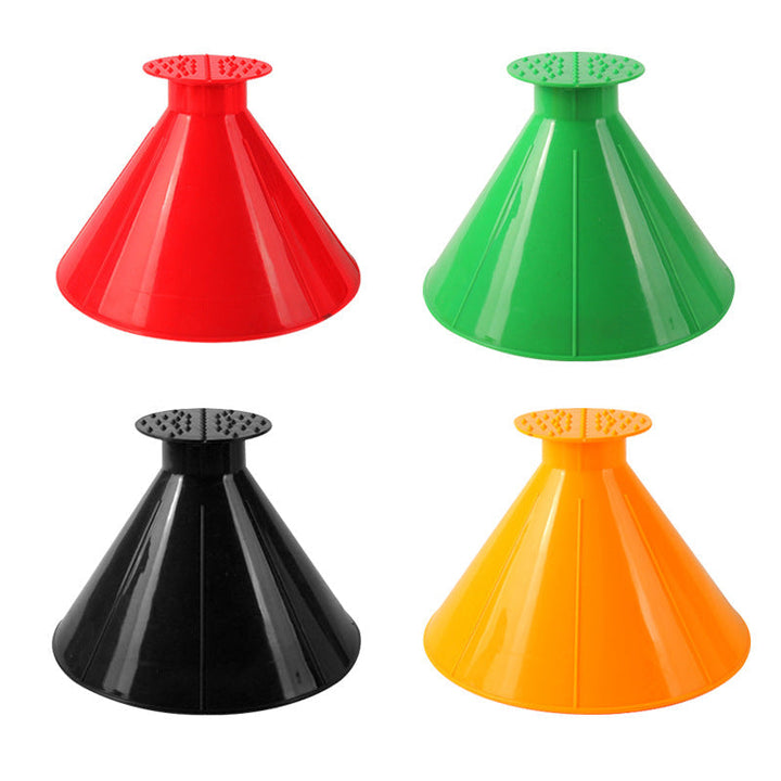 Cone-Shaped Car Ice Scraper with Wide and Fine Edges