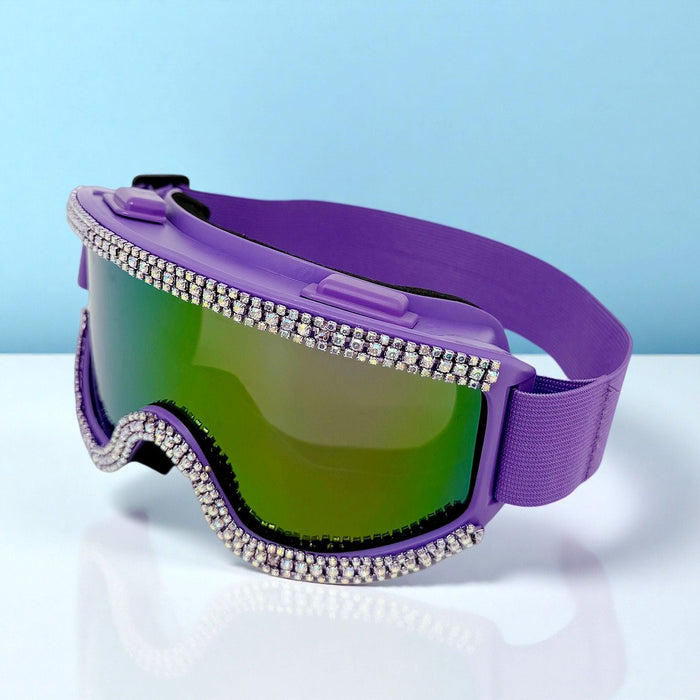 Harwelton™ Women's Sparkly Crystal Ski Goggles with Anti-Fog UV Lens