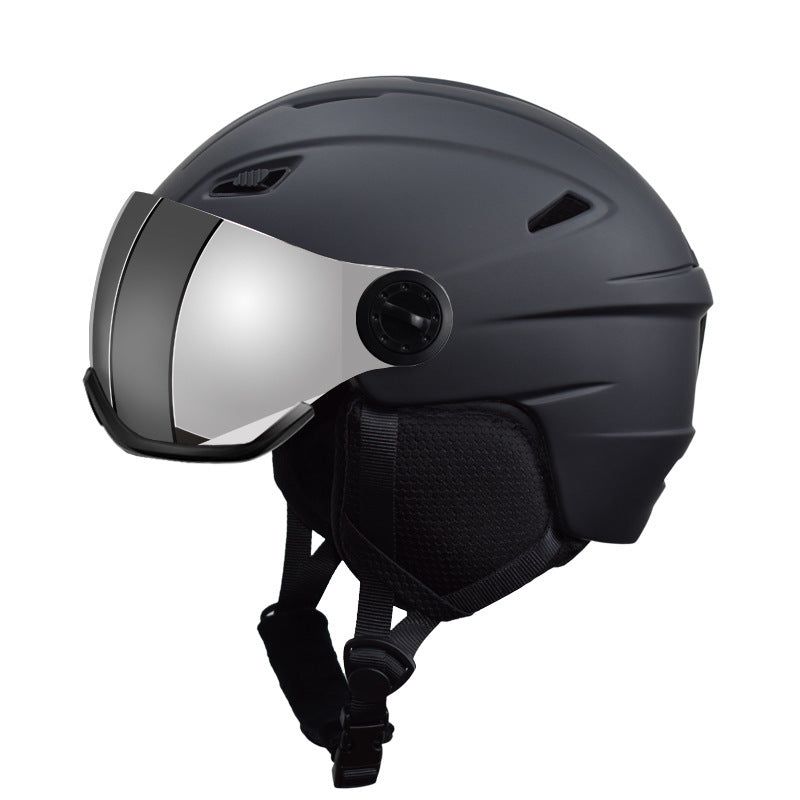 Ski Helmet with Flip-Up Visor and Adjustable Vents