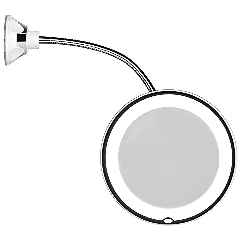 10x Magnifying LED Mirror with Suction Cup and 360° Swivel