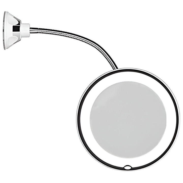 10x Magnifying LED Mirror with Suction Cup and 360° Swivel