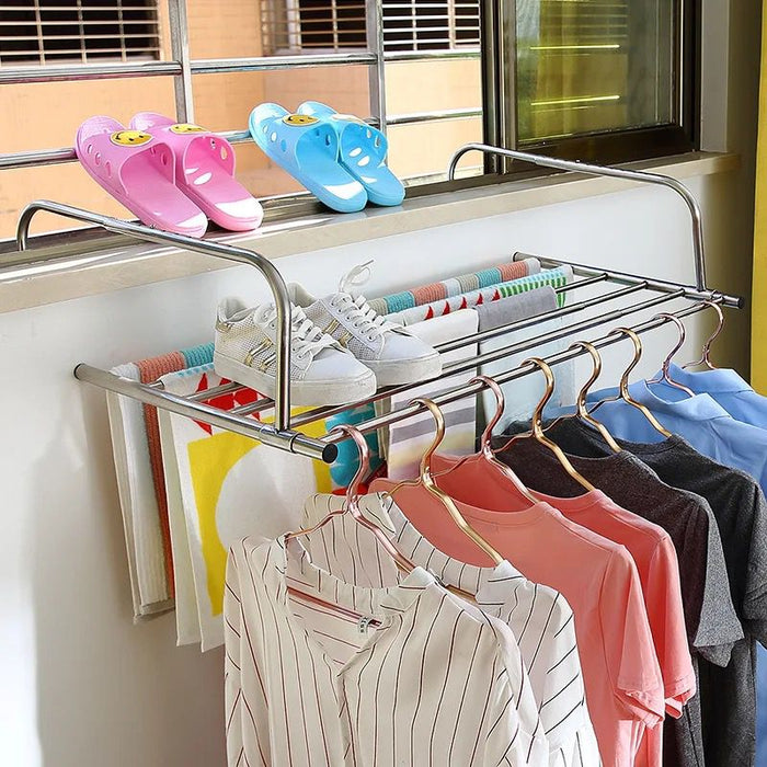 Harwelton™ Extendable Folding Stainless Steel Balcony Clothes Airer