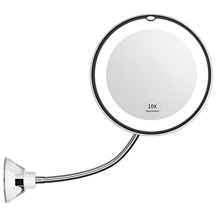Harwelton™ 10x Magnifying LED Mirror with Suction Cup and 360° Swivel