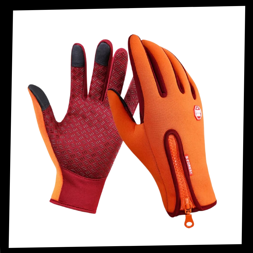 Harwelton™ Windproof Thermal Gloves with Zip, Grip Palm and Touchscreen