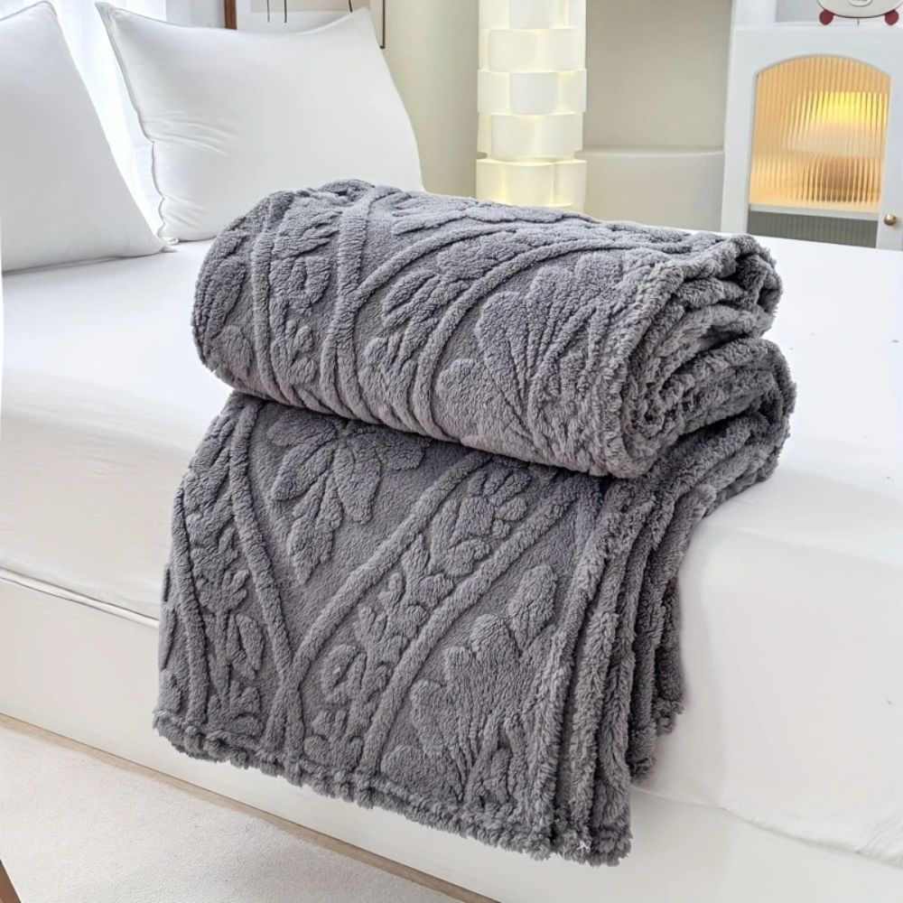 Geometric Jacquard Fleece Throw in a French-Inspired Weave