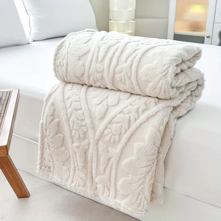 Geometric Jacquard Fleece Throw in a French-Inspired Weave