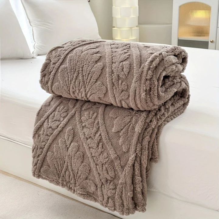 Geometric Jacquard Fleece Throw in a French-Inspired Weave