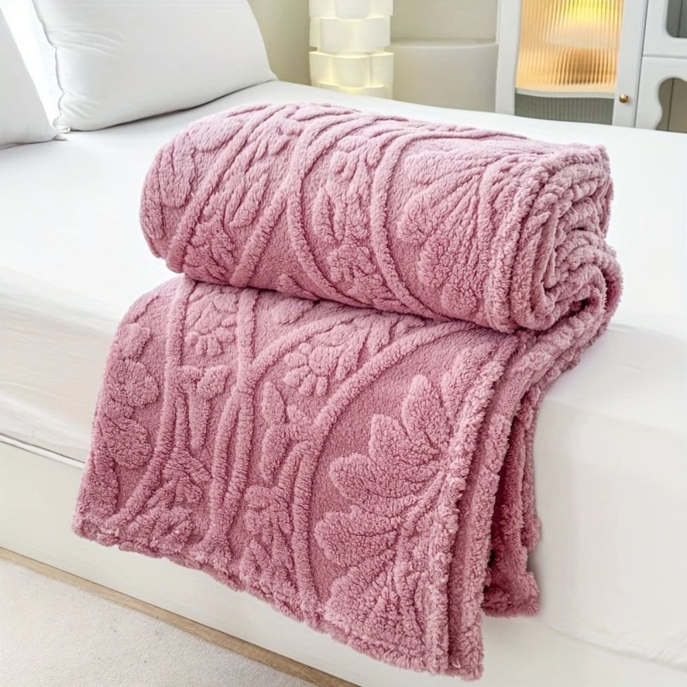 Geometric Jacquard Fleece Throw in a French-Inspired Weave