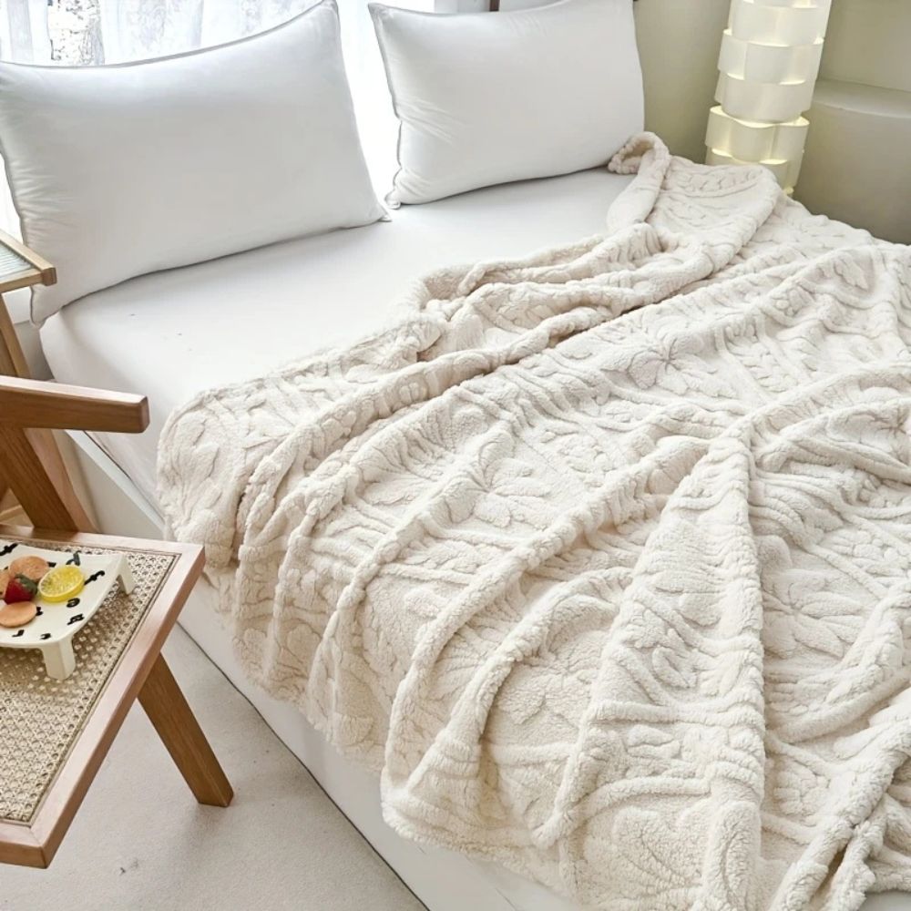 Geometric Jacquard Fleece Throw in a French-Inspired Weave