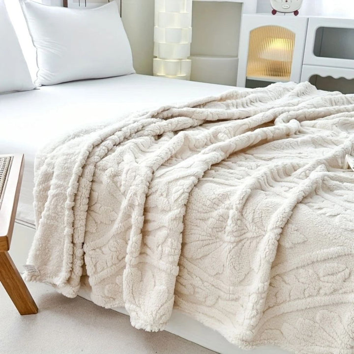 Geometric Jacquard Fleece Throw in a French-Inspired Weave