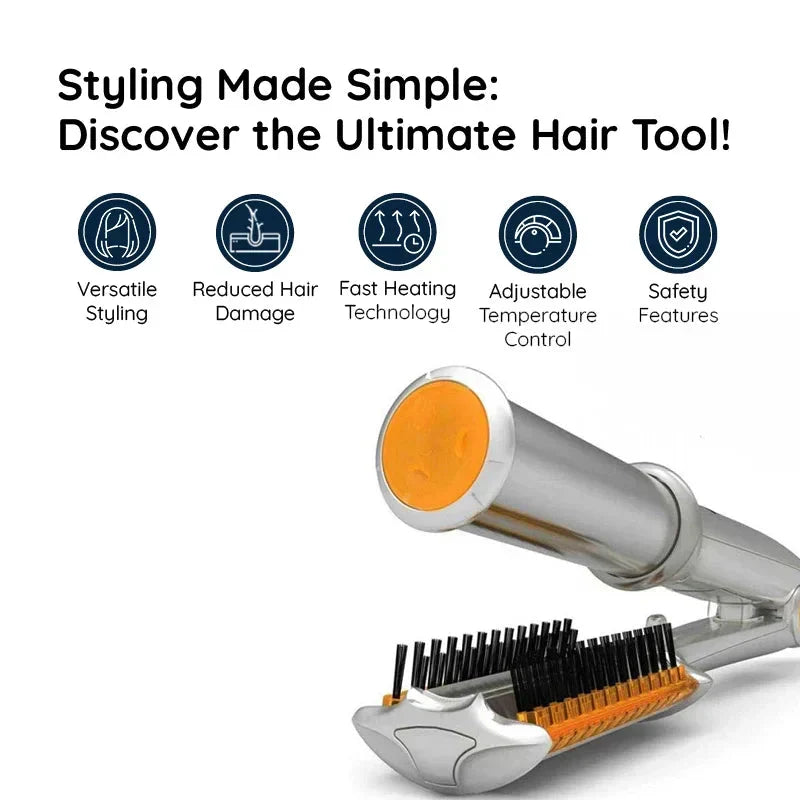 Harwelton™ 2-in-1 Rotating Hot Air Brush for Waves and Straight Hair