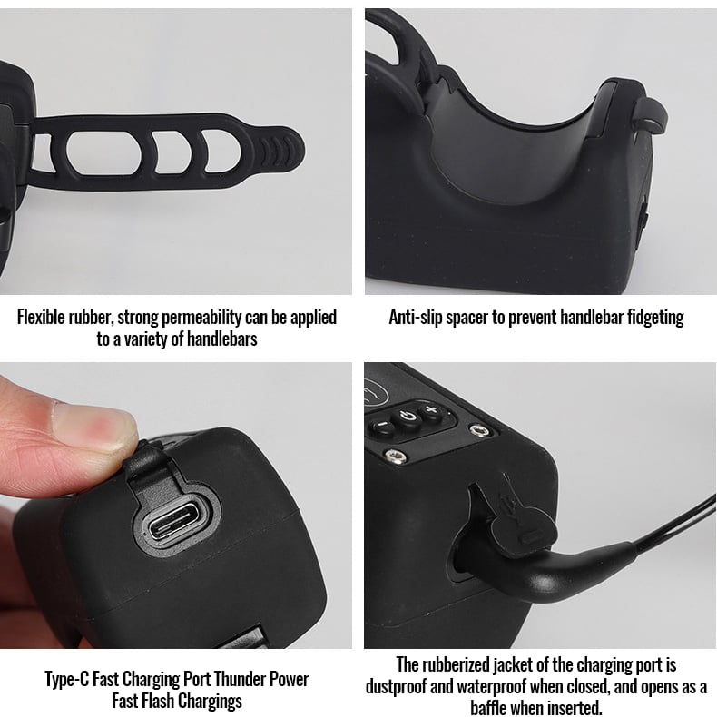 110dB Rechargeable Bike Horn and Front Light – 2-in-1, Waterproof