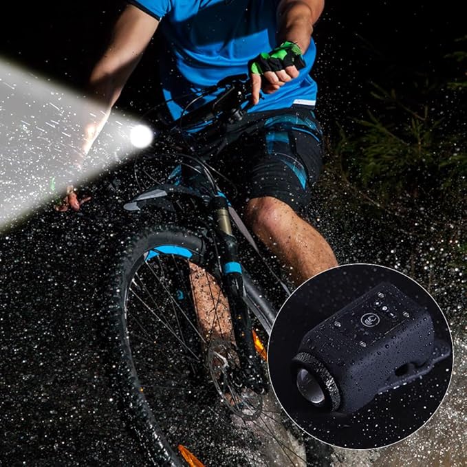 110dB Rechargeable Bike Horn and Front Light – 2-in-1, Waterproof