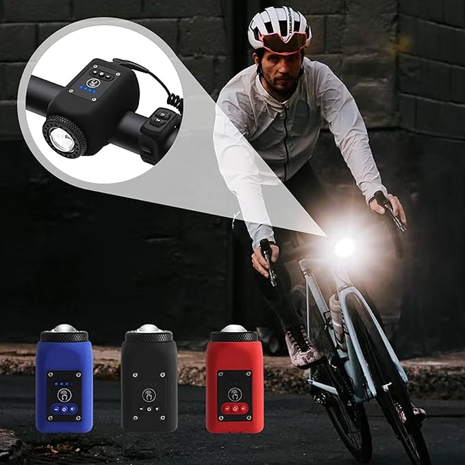 110dB Rechargeable Bike Horn and Front Light – 2-in-1, Waterproof