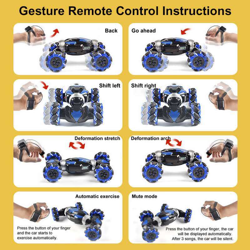 Gesture Control Stunt Car with Remote and Watch Controller