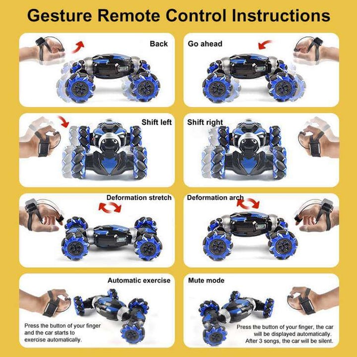 Gesture Control Stunt Car with Remote and Watch Controller