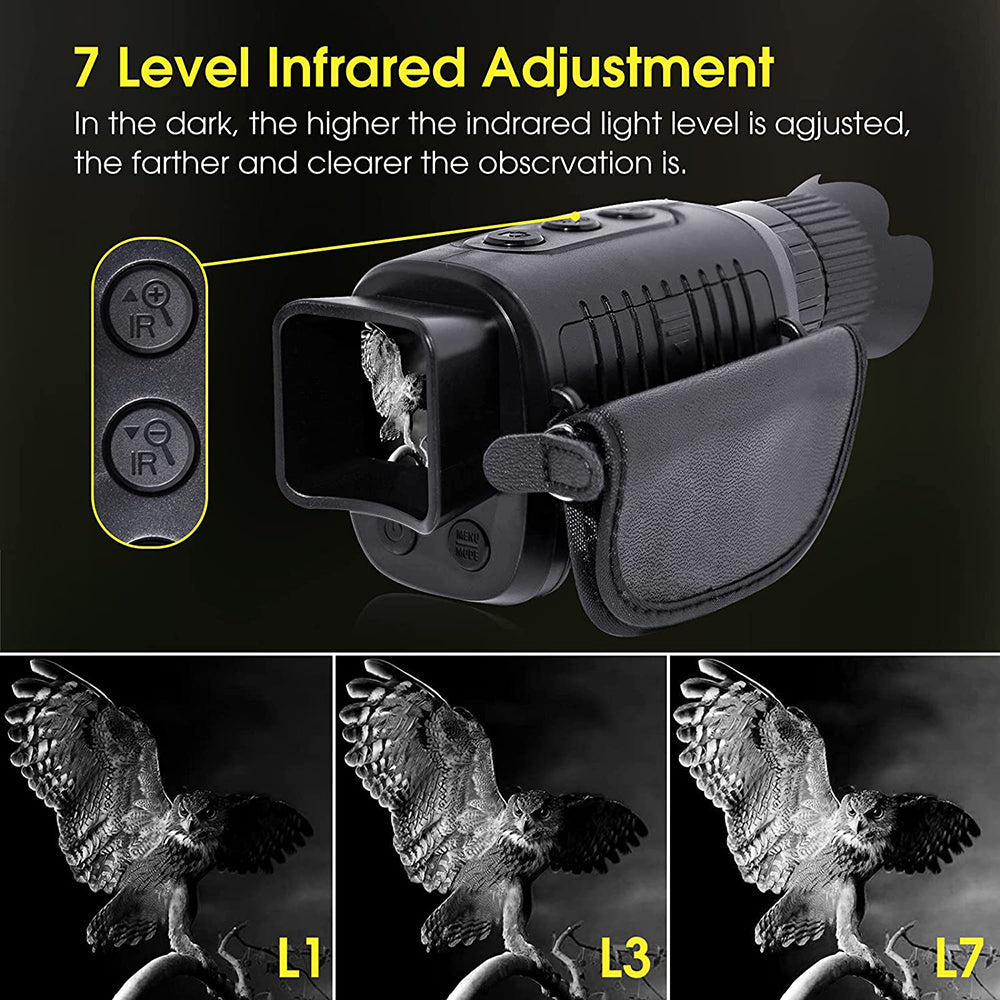Compact Night Vision Monocular with 3x Optical Zoom and Infrared