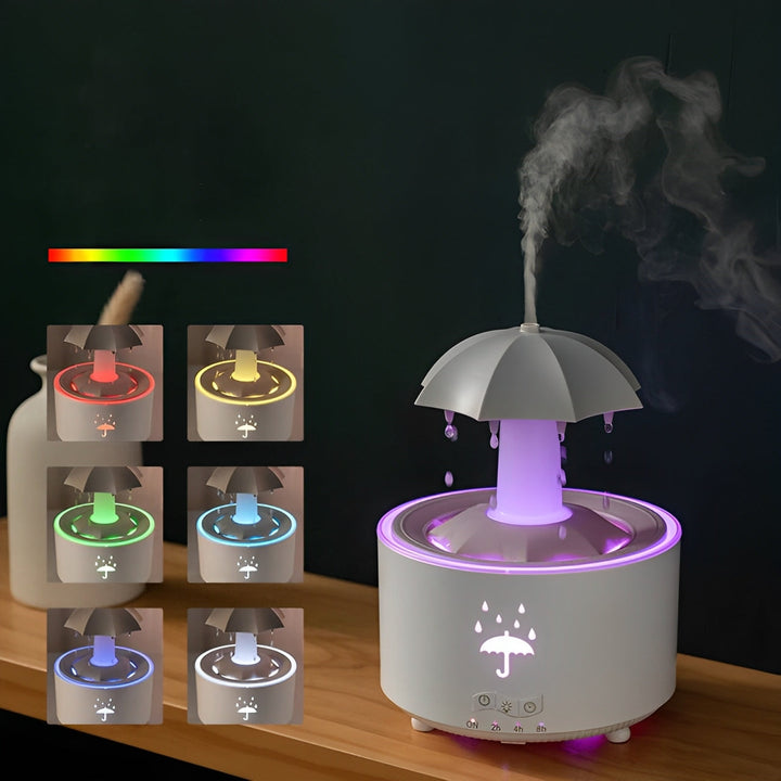 Rain Sound Aroma Humidifier with Remote and 7-Colour Lighting