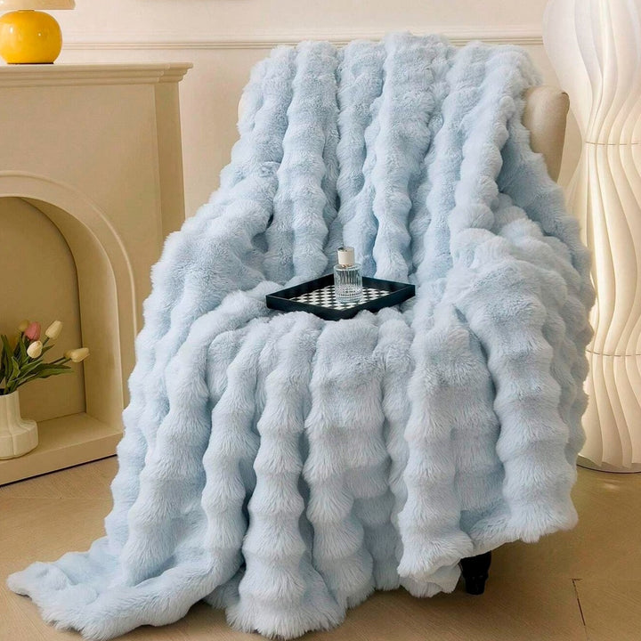 Dual-Layer Faux Fur Throw with Cloud-Soft Plush Feel